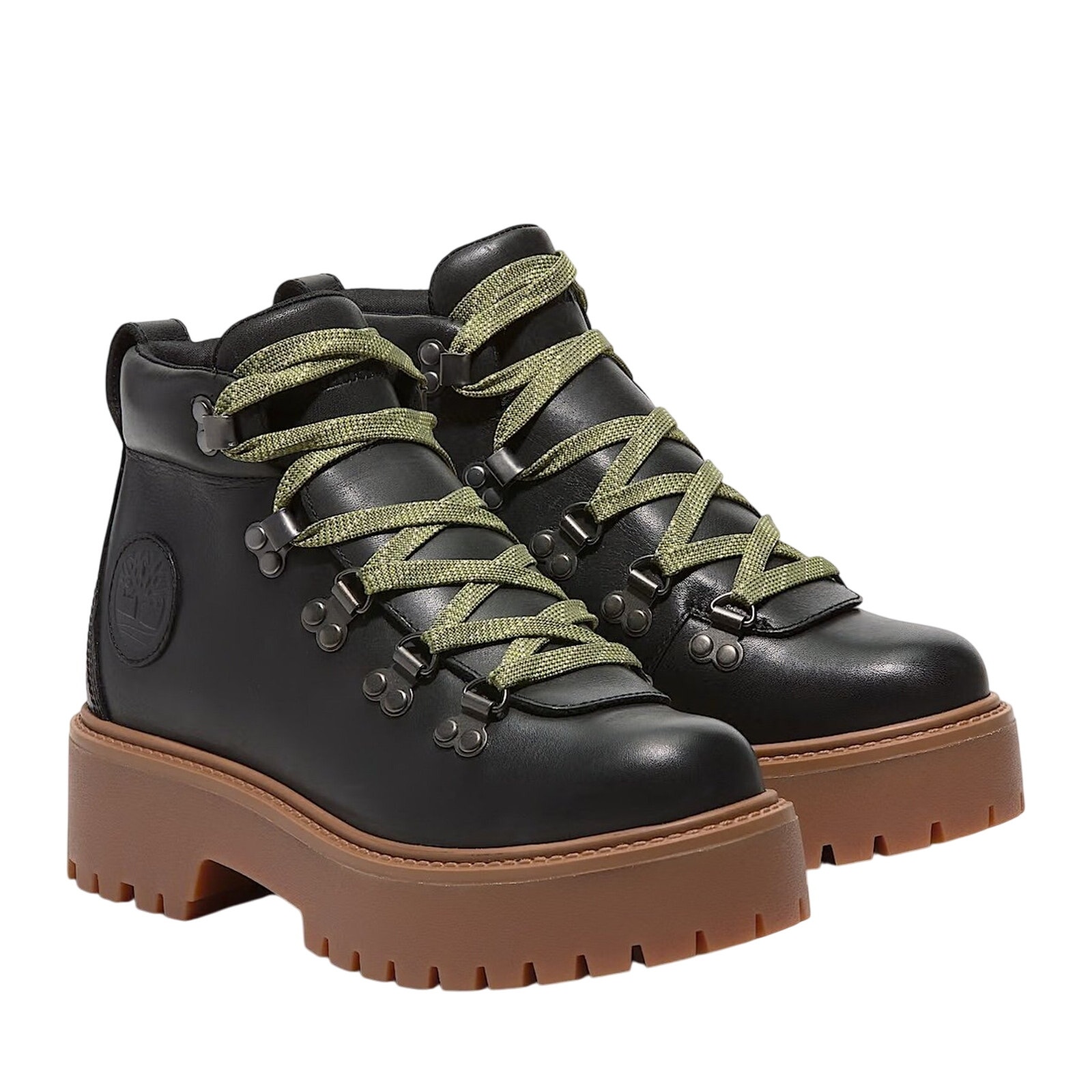 Timberland Women's Stone Street Mid Lace-Up Platform Black Hiker - Size: 9.5